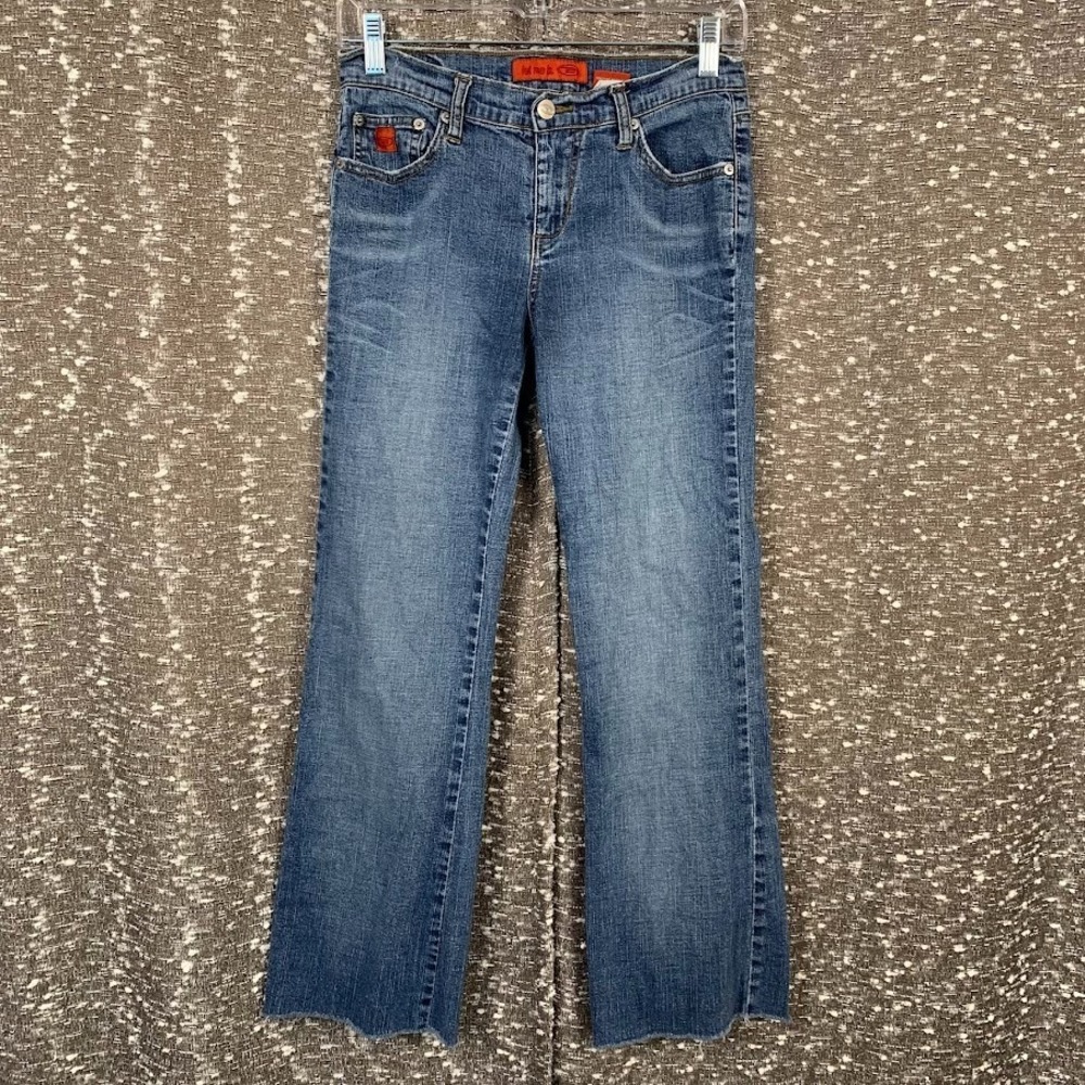 Vintage Y2K Bongo Let Me B Bootcut Denim Jeans Raw Hem Size 9